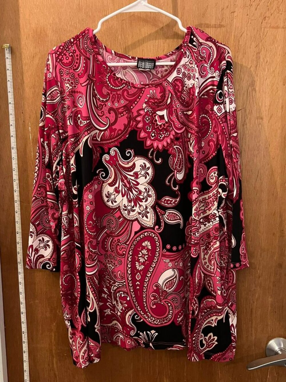 🐻Size 2X - First Glance - Pink Tone 3/4 Sleeve Pullover Blouse